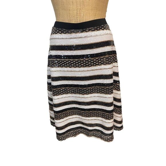 NWT MARÉE POUR TOI Sequin Stripe A-Line Skirt Size 16 - Picture 2 of 5